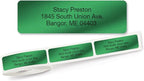 Colorful Images Green Metallic Foil Rolled Return Address Mailing Labels with Dispenser, Customize with Name & Shipping Address, 500 Self Adhesive, Easy Peel Sticker Label Roll, 3/4" x 2 1/2"