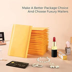 Fuxury Kraft Bubble Mailers 4x8" 400Pack Padded Envelopes Thick Bubble Envelopes Usable Size 4x7" Waterproof Cushioned Padded Mailers Packaging for Small Business #000 Yellow