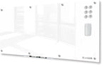J&J worldwide Glass Whiteboard, Magnetic Brilliance White Glass Dry Erase Board 8' x 4', Includes Markers, Marker Tray, Eraser for Wall, Office, Home, School