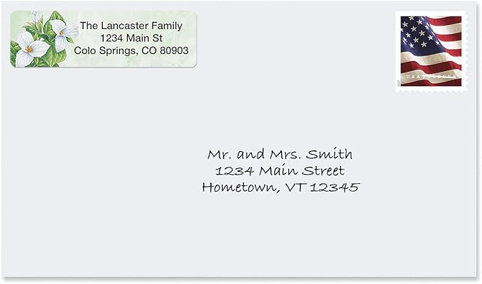 Colorful Images Spring Floral Rolled Personalized Return Address Mailing Labels with Dispenser, Customize with Name & Shipping Address, 250 ¾” x 2½” Self Adhesive, Easy Peel Label Roll