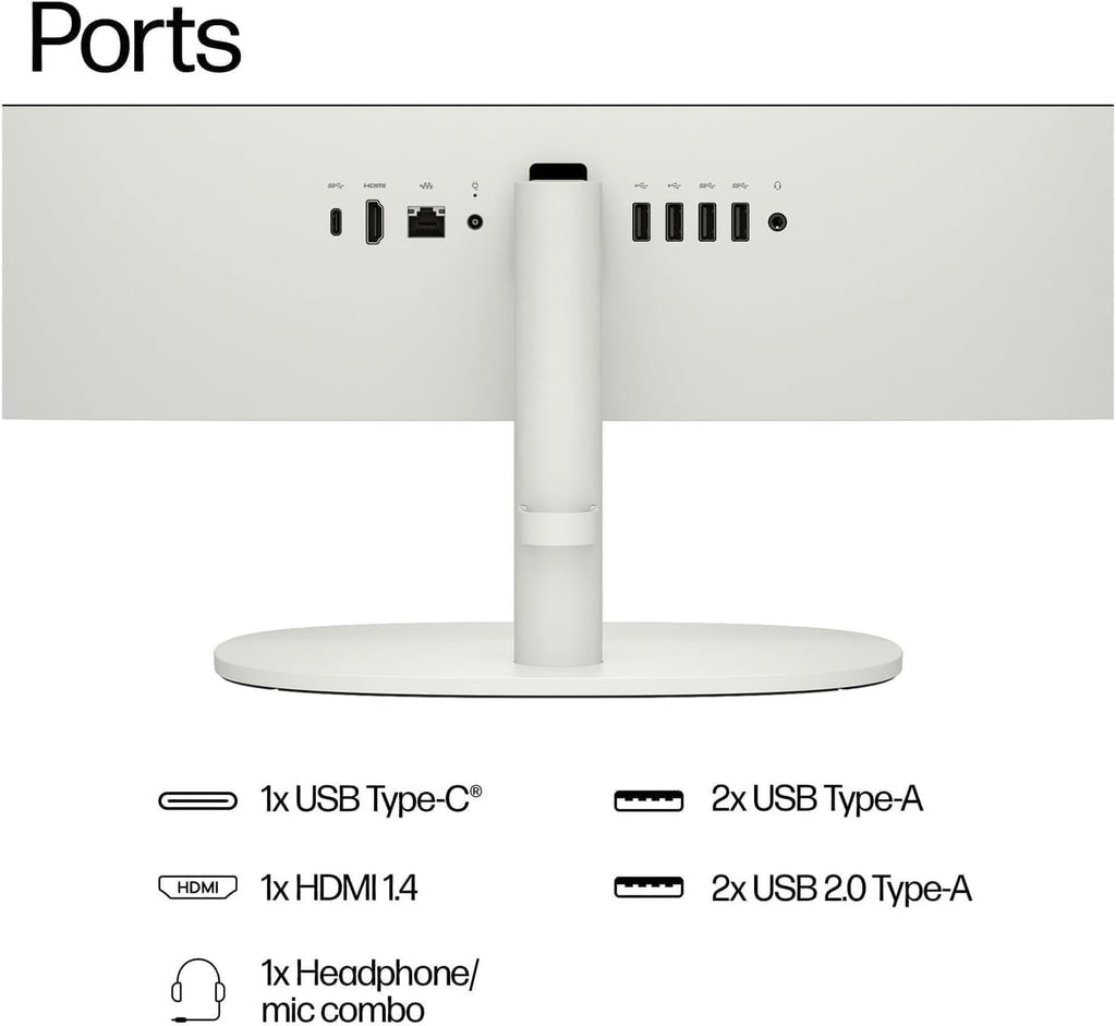 HP 2025 New 22 Inch All-in-One Desktop Computer • 20GB RAM • 512GB PCIe SSD • Intel CPU • Ultra-Quiet Design • Microsoft Office Trial • Wi-Fi 6 • White KB & Mouse • WOWPC Recovery USB • Windows 11