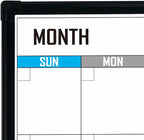 XBoard Dry Erase Calendar Whiteboard 28 X 20 - Combo White Board Calendar Monthly, Magnetic White Board + Corkboard with Black Aluminum Frame
