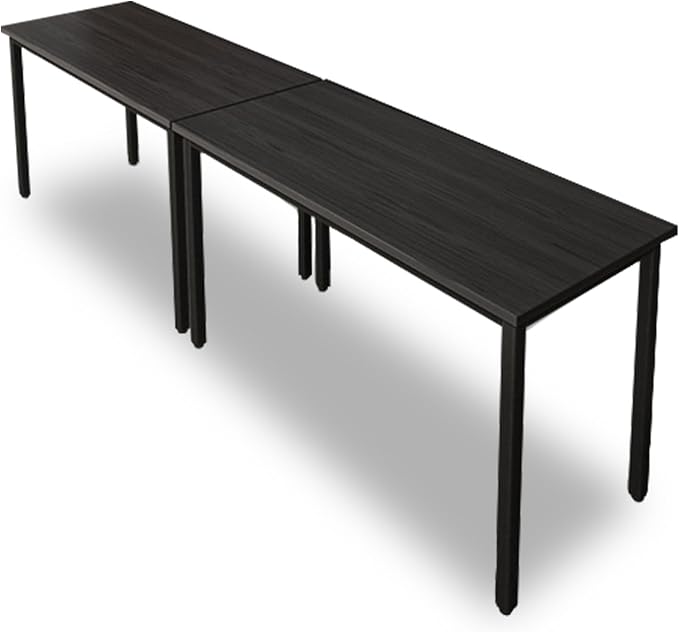 Bonzy Home Conference Tables 9ft Office Computer Desk for Meeting Room Study Writing Printer Podcast Table for 4-8 People Modern Black 2PCS 110.2"x23.6"x29.5"