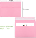 50 Pack 5x7 Envelopes - A7, Printable Invitation Envelopes - Self Seal for Weddings, Invitations, Photos, Greeting Cards, Mailing (Pink)