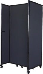 Versare Room Divider 360 Portable Wall Partition | Folding Panels | Large Freestanding Divider | Locking Wheels | Temporary Room Separator