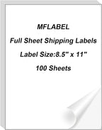 MFLABEL Full Sheet Sticker Label, Address Sticker, White Matte Label Paper, 8-1/2" x 11" Shipping Labels for Laser & Inkjet Printer (900 Labels, 900 Sheets)