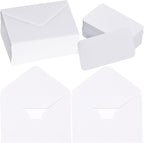 jiebor 100 Sets Small White Envelopes with Small Blank Gift Business Card Wedding Invitation Pocket Envelopes for Graduations Wedding Shower Holiday 4.37 x 2.91 Inch