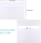 Joyberg 50 Packs 5x7 Envelopes, White A7 Envelopes for Invitations, Printable, Self Seal for Weddings, Invitations, Photos, Postcards, Greeting Cards, Mailing