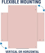 TSJ OFFICE Glass Dry-Erase Board - 36 x 24 Inches Wall Mounted Magnetic Whiteboard, Large Frameless Glass White Board for Office, Home & School, Pink