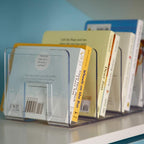 LUGUNU Clear Acrylic Purse Organizer - 4-Section Divider for Handbag Closet Storage - Durable Rack for Purses, Clutches More (Set of 4)