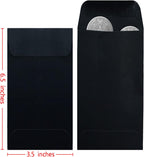 200 Pack #7 Black coin envelope 3.5 x 6.5 inches Kraft Envelopes Classic Small Parts Envelopes with Self Adhesive Gummed Flap for Coins Cash Credit Cards Seeds