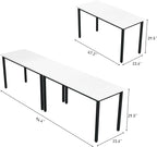 Bonzy Home Conference Tables 8ft Office Computer Desk for Meeting Room Study Writing Printer Podcast Table for 4-8 People Modern White 2PCS 94.4"x23.6"x29.5"