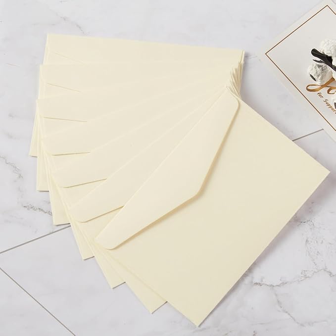 120 Pack Kraft Mini Envelopes Small Envelopes Self-Adhesive Tiny Pockets for Business Cards Christmas Holiday Small Gift Cards Invitations Cards(4.13"×2.76") (Cream Color)