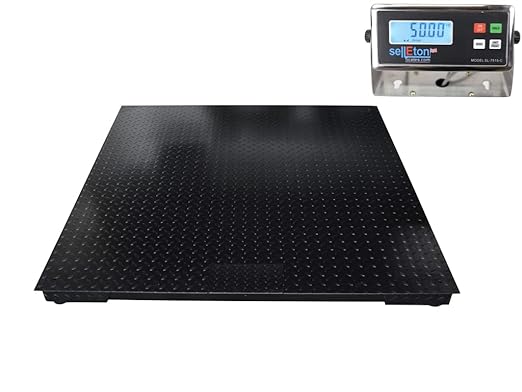 SellEton Non-NTEP Floor Scales, Accurate Pallet Scales with Smart Digital Indicator for Warehouse Shipping and Medium Duty Industrial Weighing (5' x 5') (60"x60", 5000 lb x 1 lb)