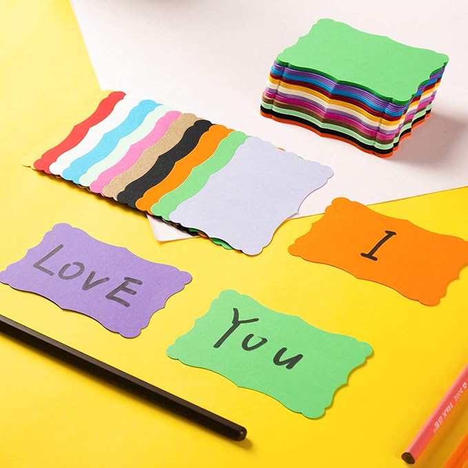 120 Pieces Small Mini Vintage Assorted Colors Blank Note Cards Gift Word Card for Business Cards (12 Colors, 3.66x 2.36 inches)