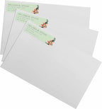 Mint and Pink Floral Rolled Address Labels/Roll of 500 Personalized Return Address Labels/Designer Return Address Stickers in Elegant Plastic Dispenser