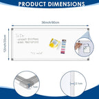 36" x 12" Magnetic White Board, Long Whiteboard Wall Hanging Vertical Board, to-do List Narrow Mini Small Portable Dry Erase Board for Walls