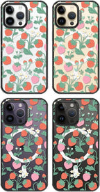 MOSNOVO Magnetic Case for iPhone 14 Pro Max, 10ft Military-Grade Protection, Compatible with Magsafe, Shockproof Phone Case for iPhone 14 Pro Max - Strawberry Garden - Clear Black