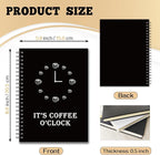YAZMEEN Coffee Theme Blank Spiral Notebook（160 Pages） It's Coffee O'Clock Hardcover Sketchbook Office Notebook Gift Employee Appreciation Gift Funny Notebook Birthday Gift for Office Worker Colleague
