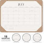 Jotsome Desk Calendar 2025-2026 with Desktop Mat, Academic Desk Pad Calendar From July 2025 to December 2026 14x10.5 inch, Desk Blotter Calendar for Home Office and School, Easy Planning, Apricot