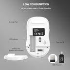 WisFox 2.4G Wireless Mouse for Laptop, Ergonomic Computer Mouse with USB Receiver and Type-C Adapter, 3 Adjustable Levels DPI, 6 Button Cordless Wireless Mice (White, 1 Pack)