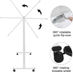 H-Qprobd 60"x48" Mobile Whiteboard Double-Sided Magnetic Dry Erase Board on Wheels - Comercial Rolling White Boards with Sturdy Stand for Home, Office & School