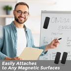 Ddaowanx Whiteboard Eraser, Magnetic Dry Erase Eraser, Glass Board Eraser,School and Office Supplies (4 Pack/Black)