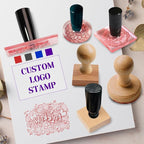 Personalized Logo/Address/Name Stamps -Custom Wooden Rubber Stamp, Multiple Sizes Stamps for Business (Rectangular Stamp)