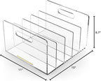 Acrylic File Sorter, Desktop File Collator Office File Organizer, Clear 11.4" x 6.7" x 10"