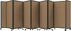 Versare Room Divider 360 Portable Wall Partition | Folding Panels | Large Freestanding Divider | Locking Wheels | Temporary Room Separator