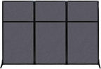 Versare Office Workstation Screen | Portable Wall Divider | Modern Cubicle | Freestanding Privacy Screen | Flexible Work Space | 3 Panels | 99" Wide x 70" Tall Dark Gray SoundSorb Panels