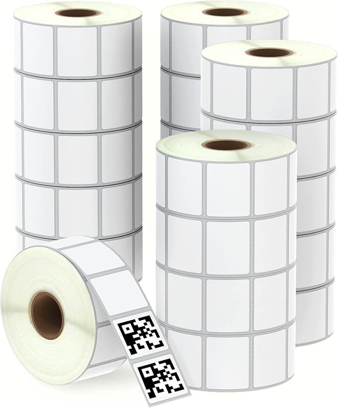 BETCKEY - 1.25" x 1" (32 mm x 25 mm) Multipurpose & Address Labels Compatible with Zebra & More Label Printer,Premium Adhesive & Perforated [20 Rolls, 27600 Labels]