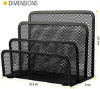 wishacc Folder Holder Desk, 2 Pack Mail Organizer Letter Holder for Desk Metal Mesh with 3 Vertical Upright Compartments
