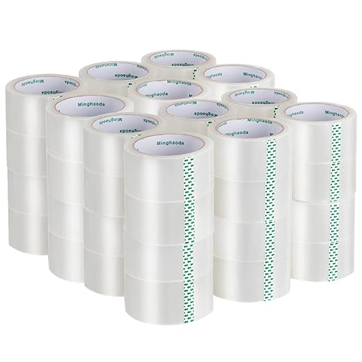 Clear Packing Tape (48 Rolls), Heavy Duty Packaging Tape for Shipping Packaging Moving Sealing, 2 inches Wide, 65 Yards Per Roll