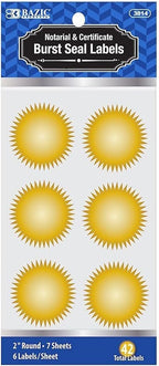 MaxMark Notary Seal Round Embosser for Kentucky State - Includes Gold Burst Seal Labels (50 Count)