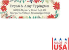 Ivory Holiday Floral Rolled Address Labels/Roll of 250 Personalized Return Address Labels/Designer Return Address Stickers in Elegant Plastic Dispenser