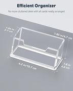 Uniclife Acrylic Business Card Holder for Desk 1 Slot Clear Business Card Display Stand for Men & Women Desktop Business Card Organizer Card Stand for Office Home Exhibition, 60 Card Capacity