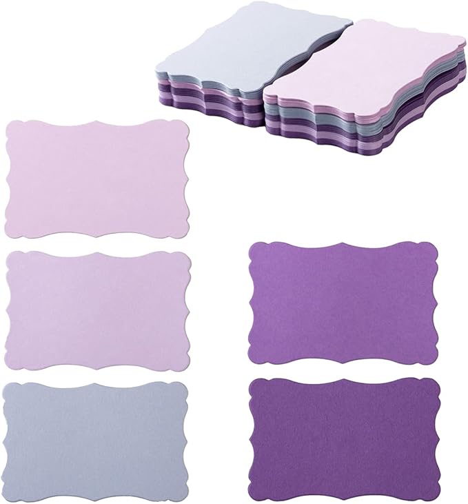 120 Pieces Small Mini Business Cards Vintage Assorted Colors Blank Note Gift for Business Cards, Gift (5 Purple)