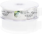 Clear Floral Greenery Rolled Address Labels / 500 Personalized Return Address Labels/Custom Address Stickers in Elegant Plastic Dispenser