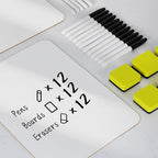 Dry Erase Lapboards, HERKKA 12 Pack Double Sided Dry Erase Lap Boards 9 x 12.5 Inch, 12 Markers, 12 Erasers, Small Dry Erase Boards for Classroom Supplies
