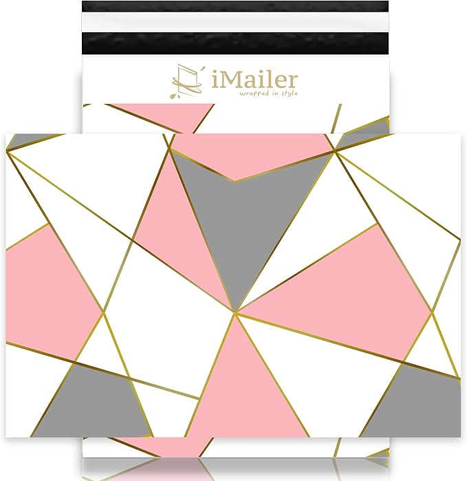 100 Count - 14 x 19 inch Poly Mailer Shipping Bags Envelope Triangle Print Mailing Package for Clothing-Self Seal…