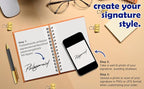 Personalized Self-Inking Signature Stamp, Custom Signature Stamp for Signing Your Name and Documents — Multiple Sizes, 5 Ink Colors