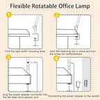 LED Desk Lamp with Clamp & Flexible Arm - 3 Light Sources, 4 Color Modes & 5 Brightness Levels, Eye-Caring Table Light with Memory Function