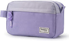 Sooez High Capacity Pencil Case, Big Pencil Bag Pouch Box Organizer Pen Case, Portable Journaling Supplies with Easy Grip Handle & Loop, Asthetic Supply for Girls Adults, Purple