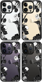 MOSNOVO Case for iPhone 14 Pro, [10ft 4X Military-Grade Drop Protection] Durable & Shockproof Phone Case Cover Design for iPhone 14 Pro - Black White Tulips - Clear Black