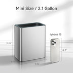 TIPGO Small Metal Trash Can, 2.1 Gallon Slim Trash Can for Bathroom, Wastebasket Garbage Bin for Bedroom, Office, Kitchen, Under Sink (Silver)