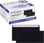 250 PCS #10 Black Self Seal Kraft 4-1/8 x 9-1/2 inches Security Envelopes, Windowless Invisible Envelopes Super Strong Quick Seal Envelopes Security Tint Pattern Secure