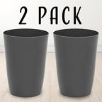 HOLDN’ STORAGE Small Trash Can - Set of 2 Open Top Waste Bin of 1.58 Gallon, Compact Waste Can Perfect for Bathroom, Kitchen, Office, Dorm - Durable Garbage Can - Gray
