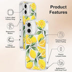 MOSNOVO Case for iPhone 16 Plus, [Buffertech 6.6ft Military-Grade Drop Protection] [Anti Peel Off Tech] Clear TPU Bumper Phone Case Cover Design - Lemon