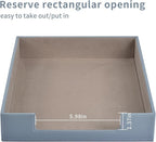 Leather Letter Tray,Stackable File Document Tray,Desk Organizer for Office Supplies,A4 Paper Case Rack,Desktop Organization,Pen Mail Magazine Storage Box (Grey)